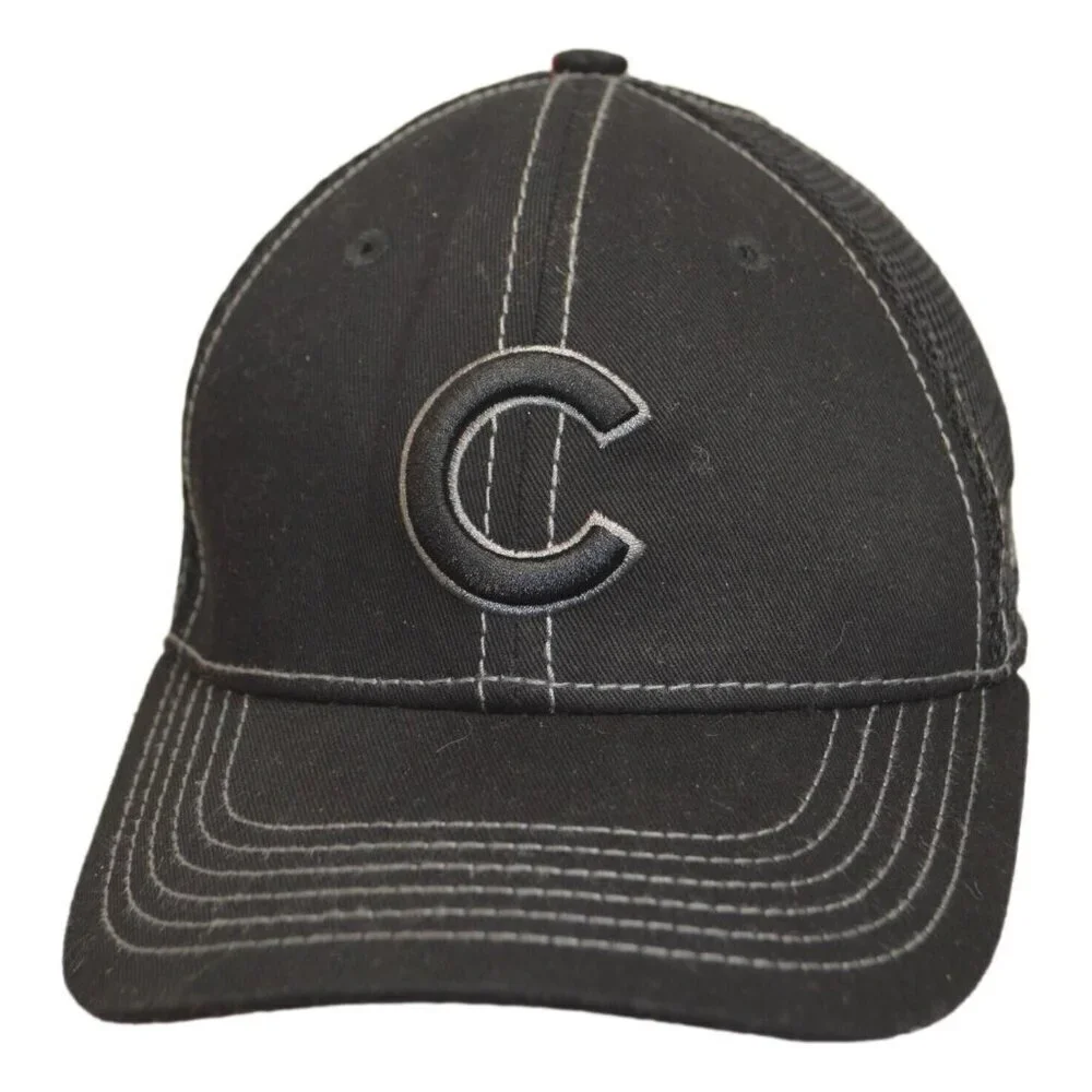CHILD - YOUTH CHICAGO CUBS BLACK NEW ERA TEAM STRETCH FIT BASEBALL CAP